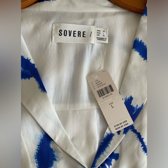 SOVERE V-Neck Wrap Dress In Blue Tide (Bought at Anthropologie) - Picture 5 of 15